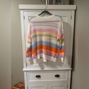 Striped Open-Knit Sweater